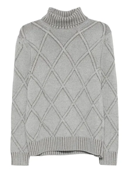 Sweter Barba w kratkę szary