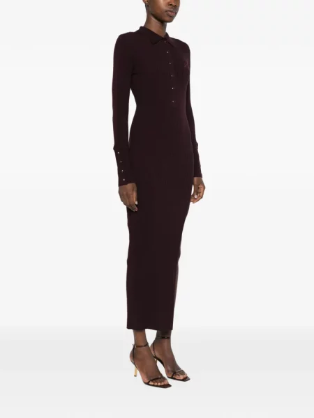 Rochie maxi Courreges fără mâneci roșu