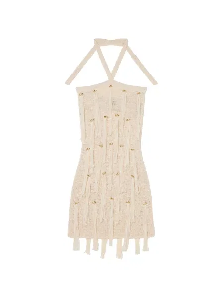 Sukienka Alanui z frędzli beżowa