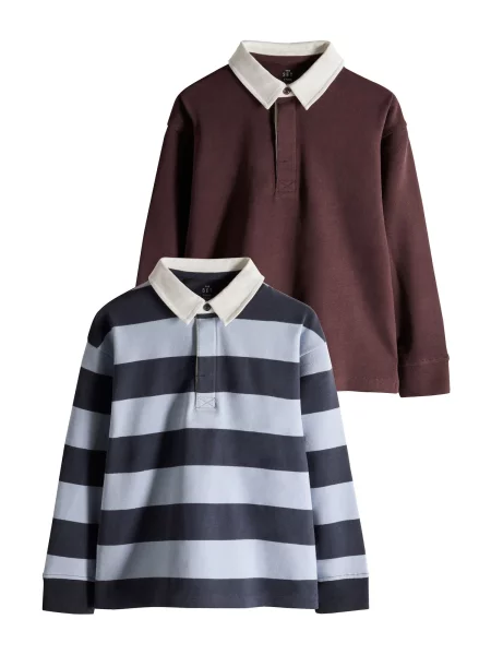 The Set Tricou bleumarin / albastru deschis / burgundy roșu
