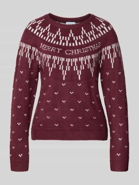 Sweter z dzianiny ze wzorem na całej powierzchni model ‘KERTI Vila biały