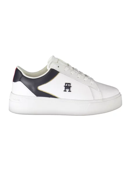 Trampki Tommy Hilfiger skórzane na platformie białe