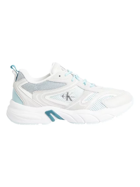 Sneakersy Calvin Klein Jeans z siateczką retro białe