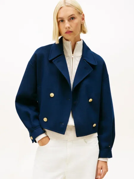 TOMMY HILFIGER Geacă de primăvară-toamnă închis albastru