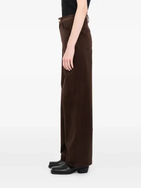 Pantaloni Liu Jo de catifea cord maro