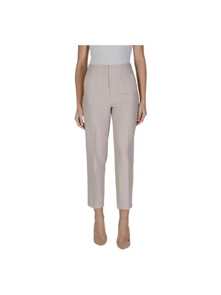 ONLY Spodnie Kobieta XL Beige Plain Fastening Spodnie beżowy