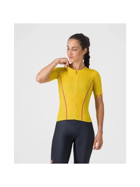 Koszulka rowerowa Castelli Anima Flow krótki rękaw żółto‑mango M żółta