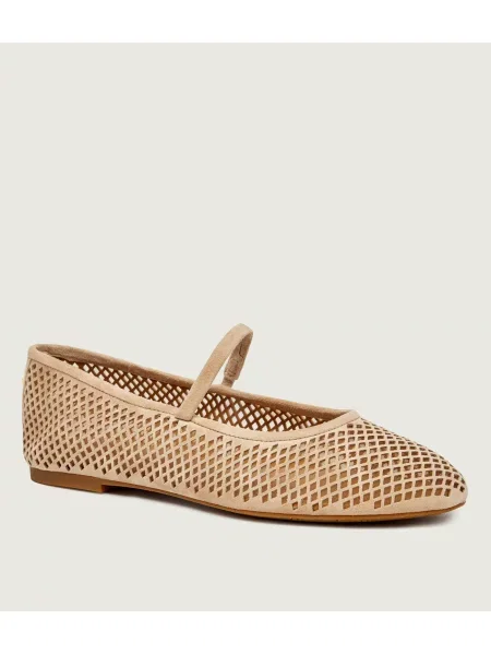 LAUREN RALPH LAUREN Balerina JAYNA | hasított bőr bézs