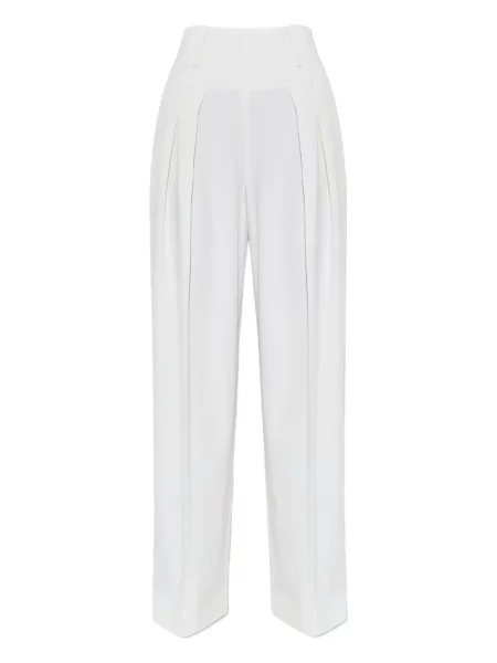 Pantaloni Victoria Beckham plisate alb