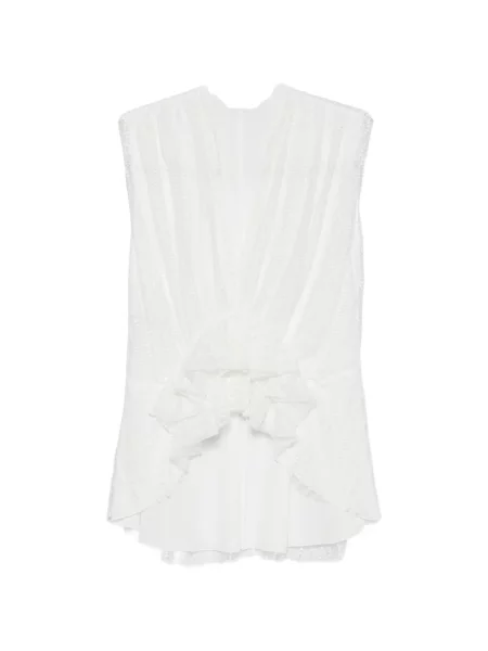 Топ Alberta Ferretti с волани бяло