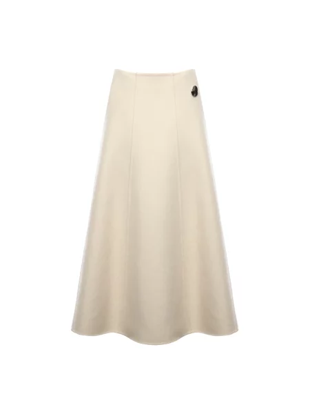 Spódnica midi Moncler wełniana do kolan biała