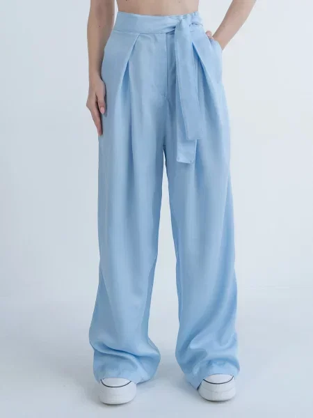 Штани палаццо IJ palazzo-blue блакитний бавовна/віскоза сині