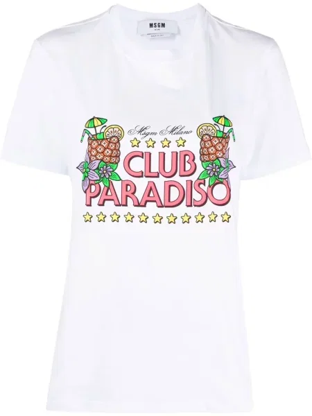 Tricou Msgm cu imagine alb