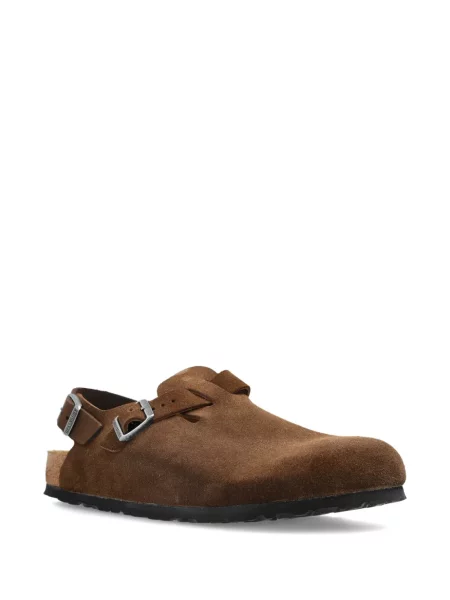 Papuci tip mules Birkenstock cu cataramă maro