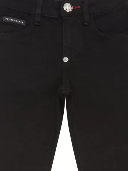 Jeansy straight leg dziecięce Philipp Plein czarne