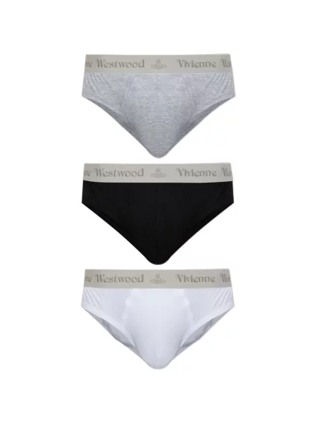 Chiloți multipac Vivienne Westwood cu autograf alb