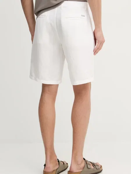 Armani Exchange szorty z lnem białe