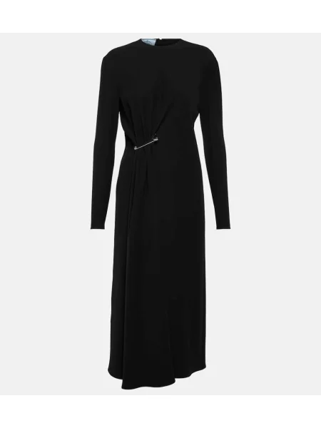 Midi obleka Prada črna