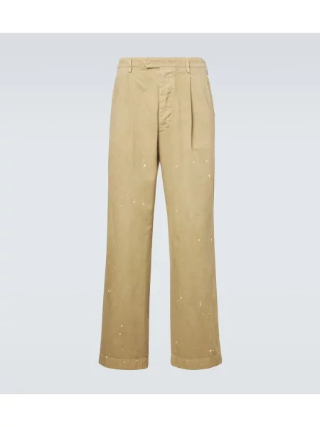 Chinos Auralee s oděrkami béžové