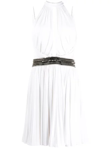 Mini rochie mini Philipp Plein drapată de costum alb