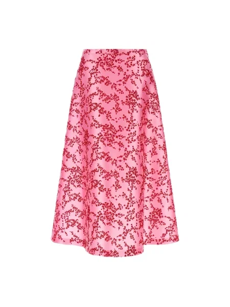 Spódnica midi Alberta Ferretti w kwiatki różowa