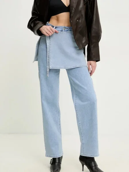 Answear Lab jeansy high waist niebieskie