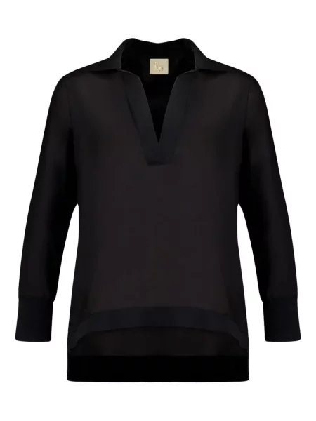 Top Paula cu decolteu în V lung negru