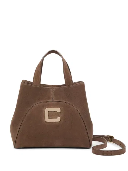 Geantă shopper Carel Paris din piele de căprioară maro