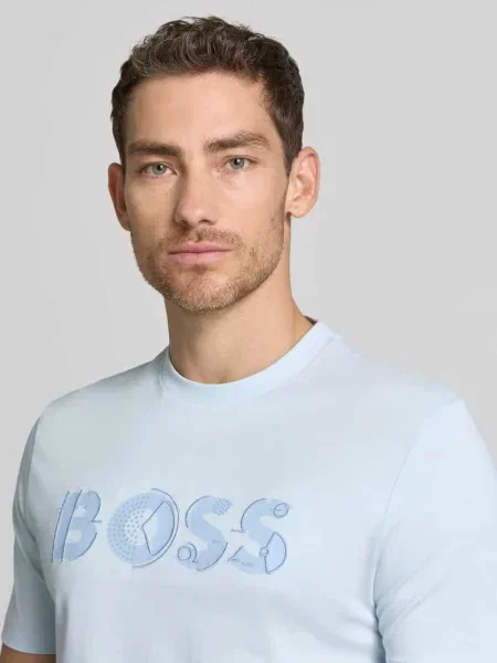 Krój regular fit t-shirt z czystej bawełny model C-THOMPSON Boss