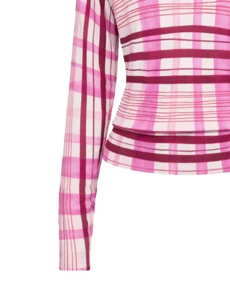 Lung pulover Desigual în carouri alb