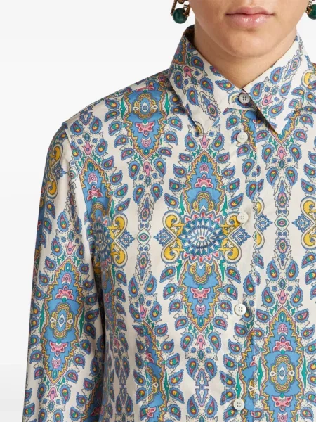 Cămașă Etro cu imagine cu model paisley alb