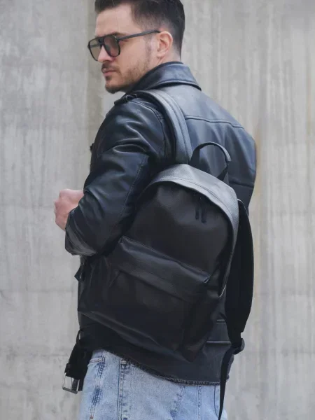 Кожаный рюкзак Without черный