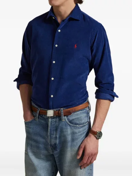 Боксерки Polo Ralph Lauren от рипсено кадифе бяло