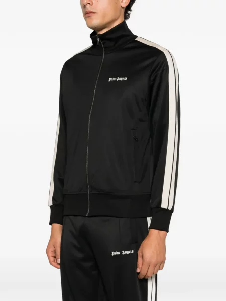 Hanorac cu fermoar Palm Angels cu broderie negru