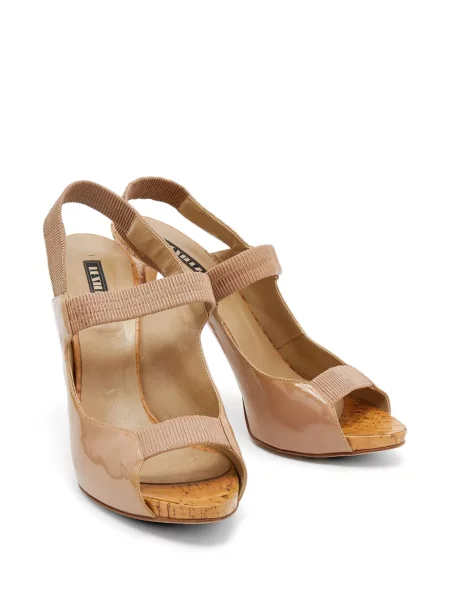 Sandale Le Silla din piele de lac slingback