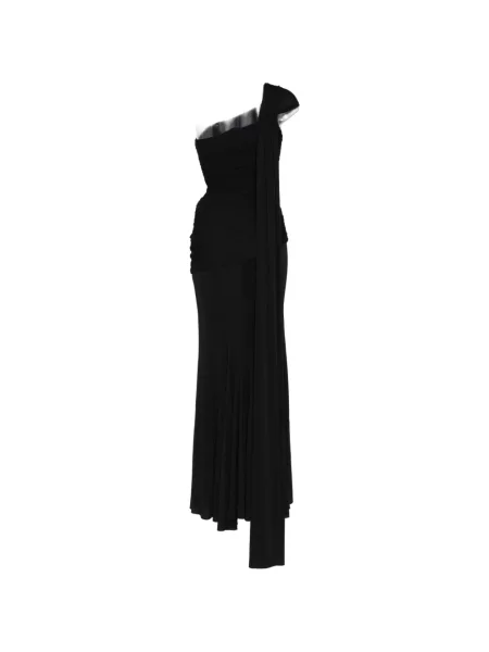 Rochie Herve L. Leroux asimetrică drapată negru