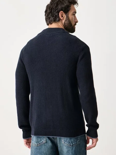U.S. Polo Assn. kardigan Open Collar Knitted granatowy