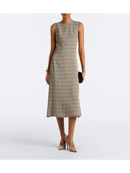 Rochie midi Emilia Wickstead în carouri negru