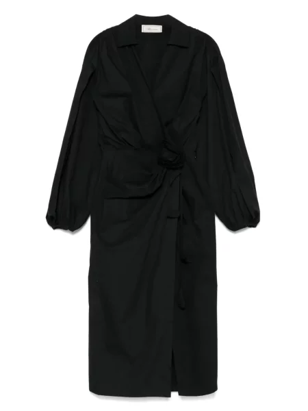 Rochie midi Blumarine cu model floral până la genunchi de costum negru