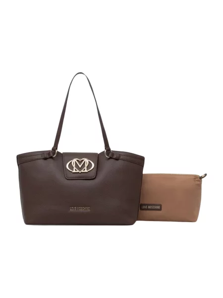 Love Moschino torebka shopper brązowa