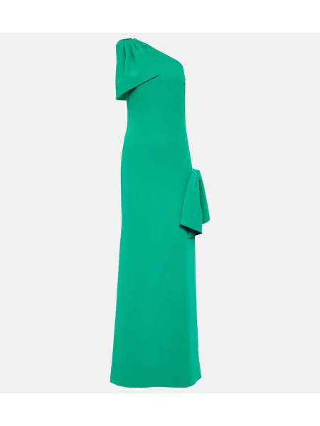 Rochie Elie Saab drapată cu un umăr gol verde