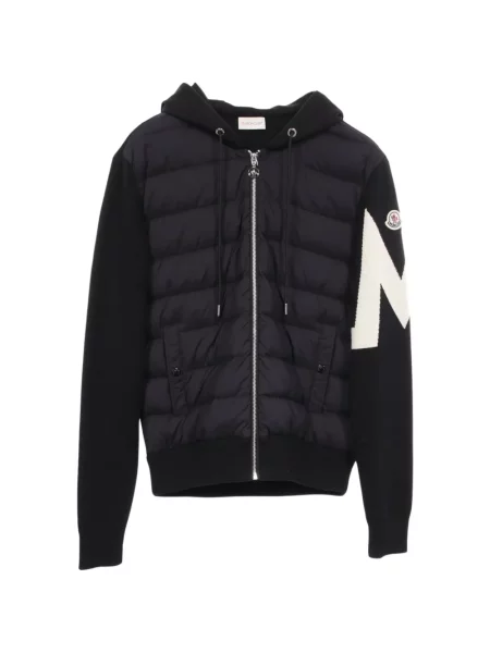 Geacă cu puf Moncler cu glugă negru