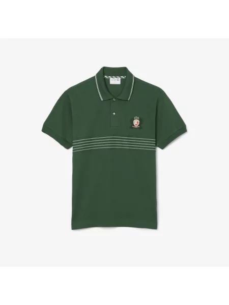 Lacoste Koszulka Polo W Paski Classic Fit zielona