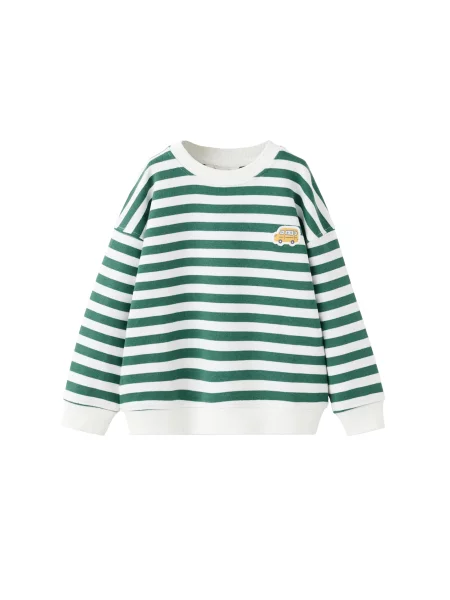 MANGO KIDS Sveter žltá / tmavozelená biela