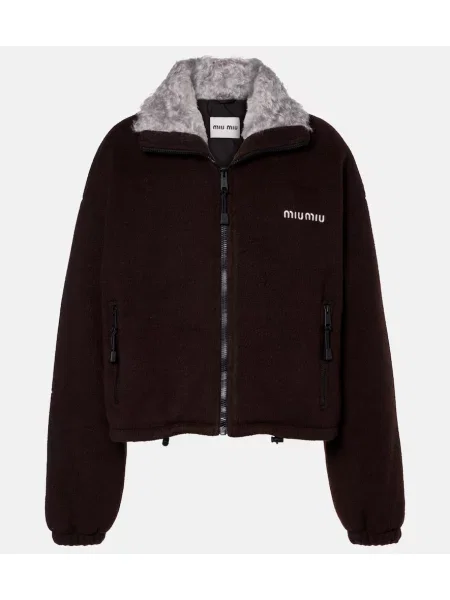 Kurtka bomber Miu Miu brązowy