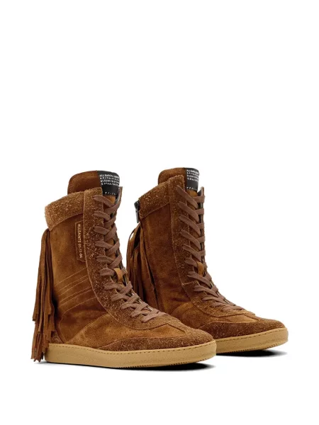 Sneakerși Allsaints cu franjuri maro