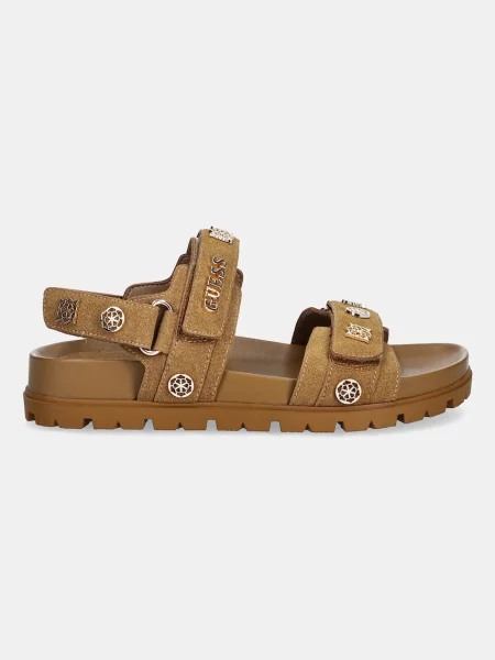 GUESS Sandale cu baretă FLORIZI coniac maro