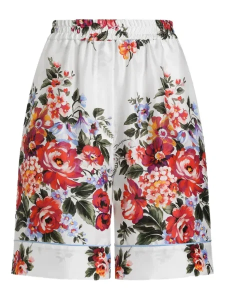 Pantaloni scurți Dolce & Gabbana cu model floral cu imagine alb
