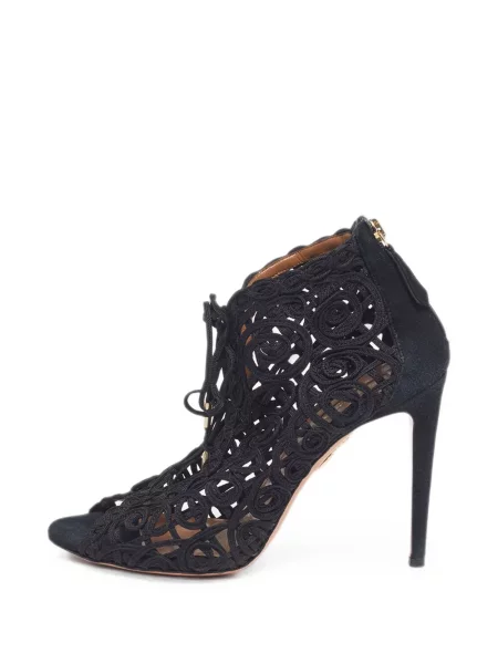 Pantofi cu toc Aquazzura din dantelă negru