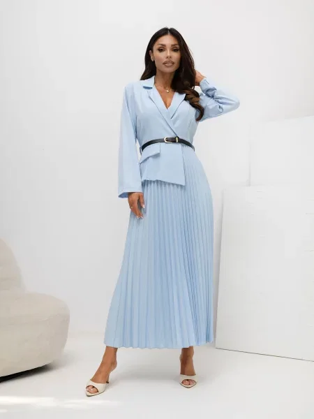 Cu centură rochie Rue Paris albastru